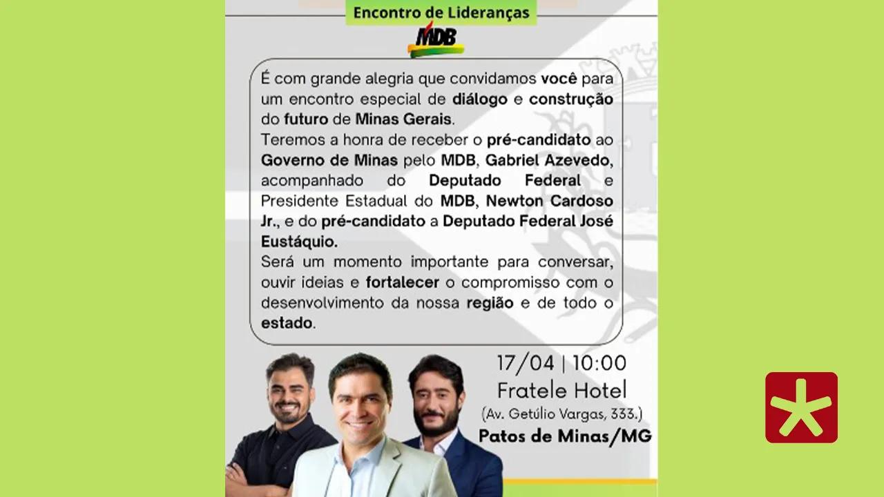 Lideranças do MDB promovem encontro regional em Patos de Minas